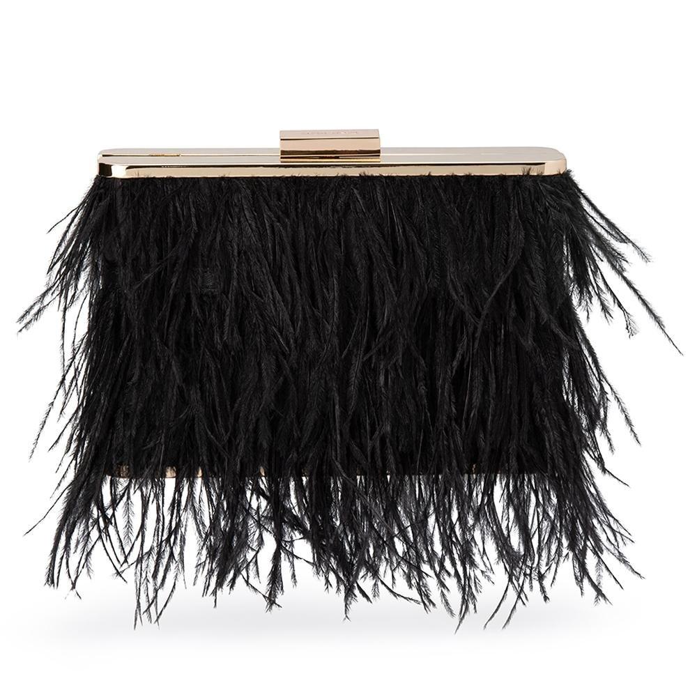 Black feather purse Clearance
