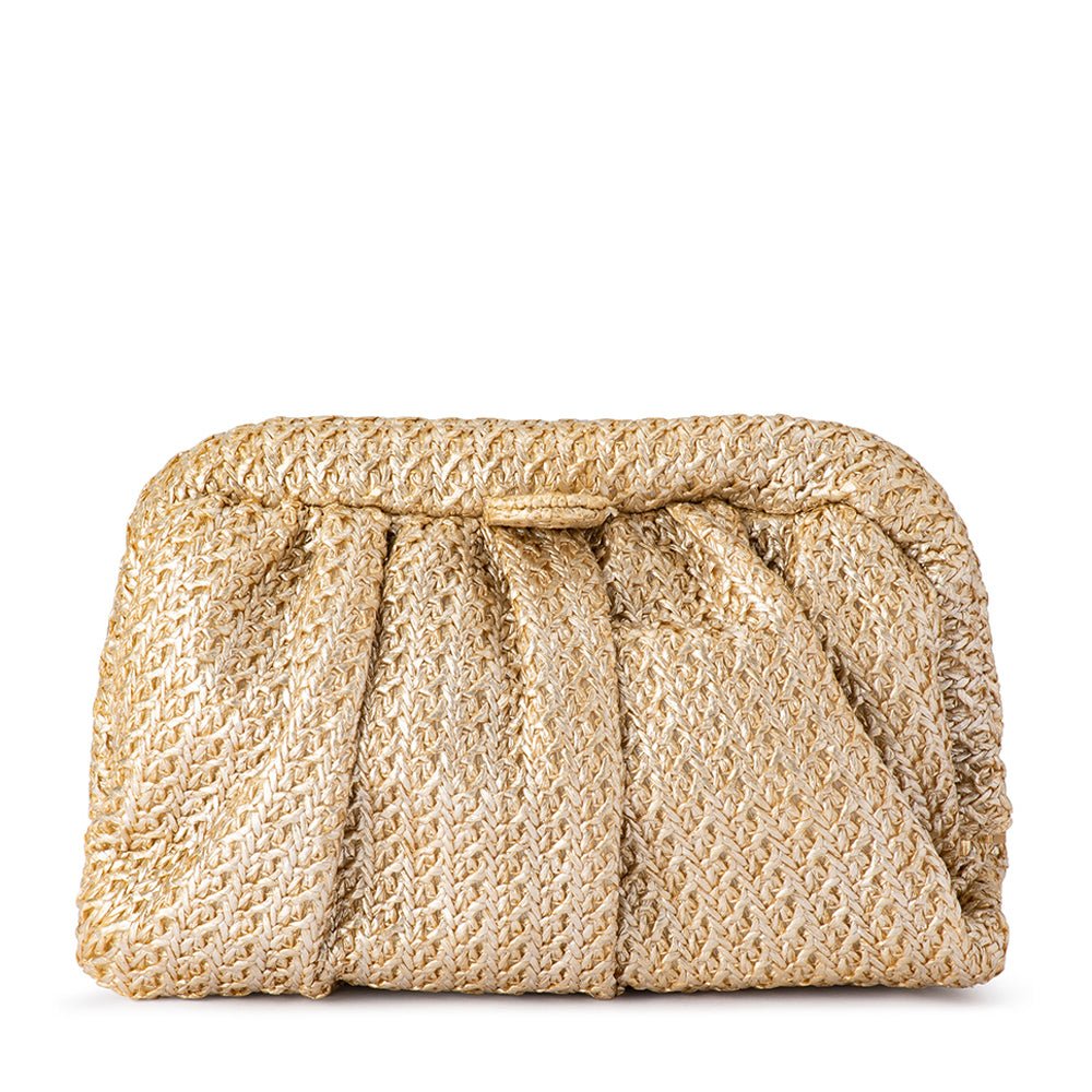 Shop Beige Clutch Bag - Pleated Woven Clutch – Olga Berg