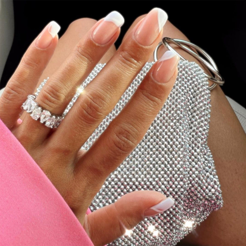 ELLIE Crystal Mesh Ring Handle Bag